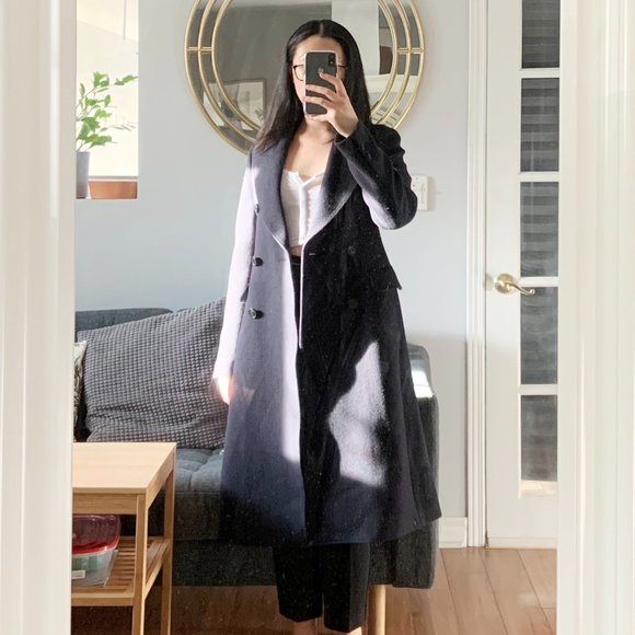 UNIQLO Navy Wool Coat - Picture 3 of 10